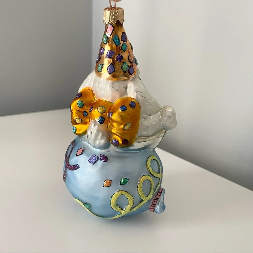 Bubbly Bunny Happy New Year Ornament by Christopher Radko